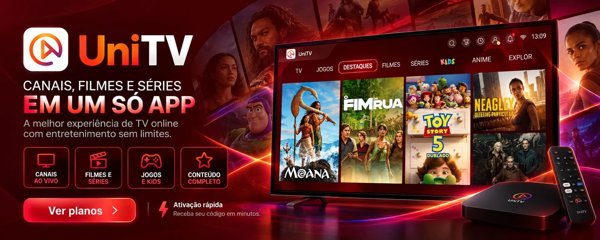 UniTV — canais, filmes e séries em um só app